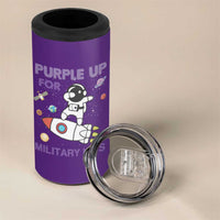 Purple Up For Military Kids 4 in 1 Can Cooler Tumbler Military Child Month Astronaut Outer Space