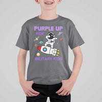 Purple Up For Military Kids T Shirt For Kid Military Child Month Astronaut Outer Space