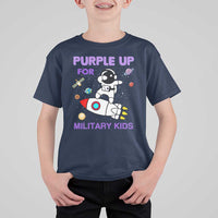 Purple Up For Military Kids T Shirt For Kid Military Child Month Astronaut Outer Space