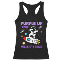 Purple Up For Military Kids Racerback Tank Top Military Child Month Astronaut Outer Space