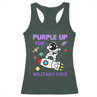 Purple Up For Military Kids Racerback Tank Top Military Child Month Astronaut Outer Space