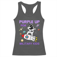 Purple Up For Military Kids Racerback Tank Top Military Child Month Astronaut Outer Space