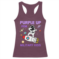 Purple Up For Military Kids Racerback Tank Top Military Child Month Astronaut Outer Space