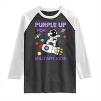 Purple Up For Military Kids Raglan Shirt Military Child Month Astronaut Outer Space