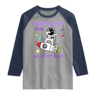 Purple Up For Military Kids Raglan Shirt Military Child Month Astronaut Outer Space