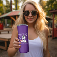 Purple Up For Military Kids Skinny Tumbler Military Child Month Astronaut Outer Space