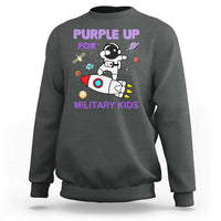 Purple Up For Military Kids Sweatshirt Military Child Month Astronaut Outer Space