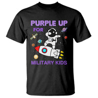 Purple Up For Military Kids T Shirt Military Child Month Astronaut Outer Space