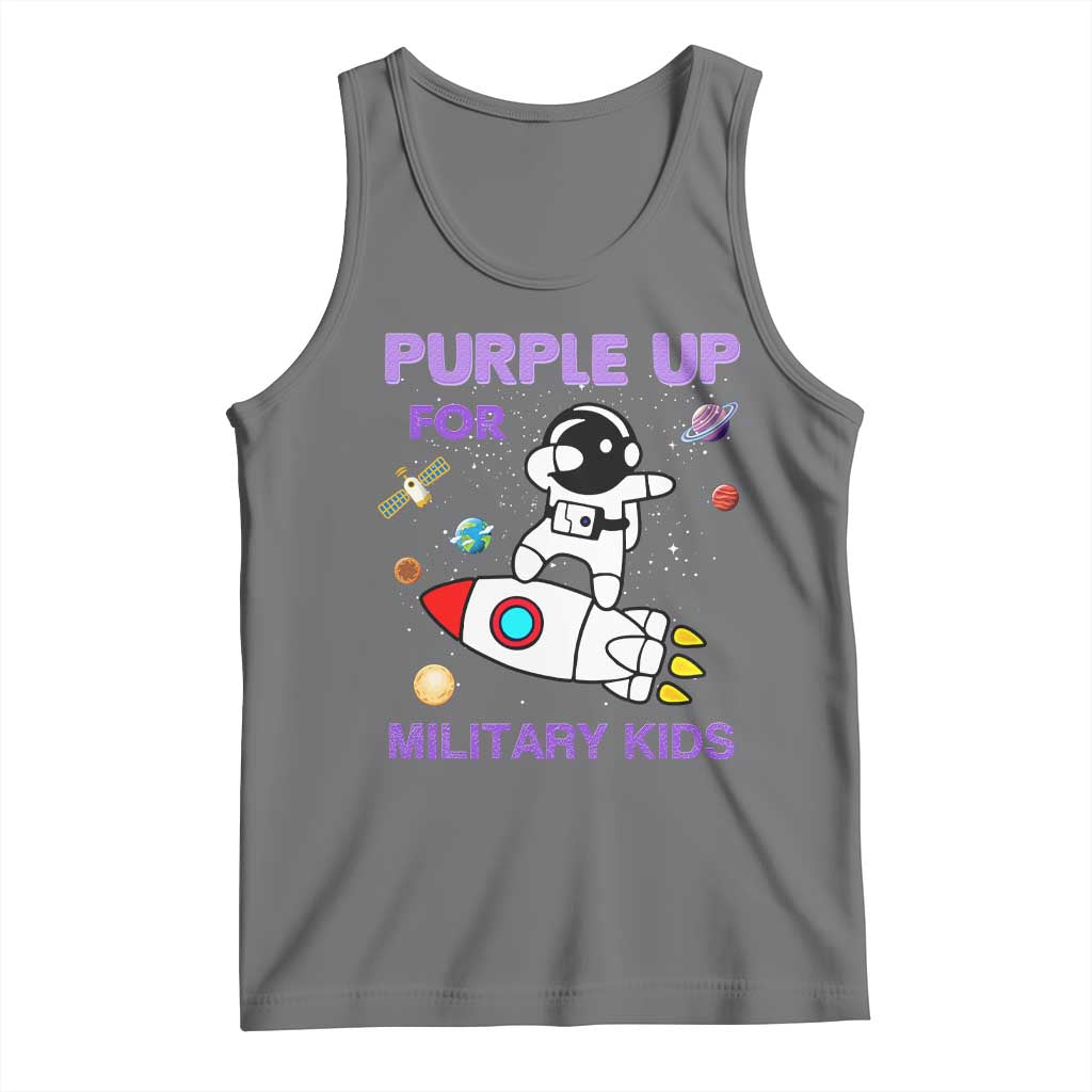 Purple Up For Military Kids Tank Top Military Child Month Astronaut Outer Space