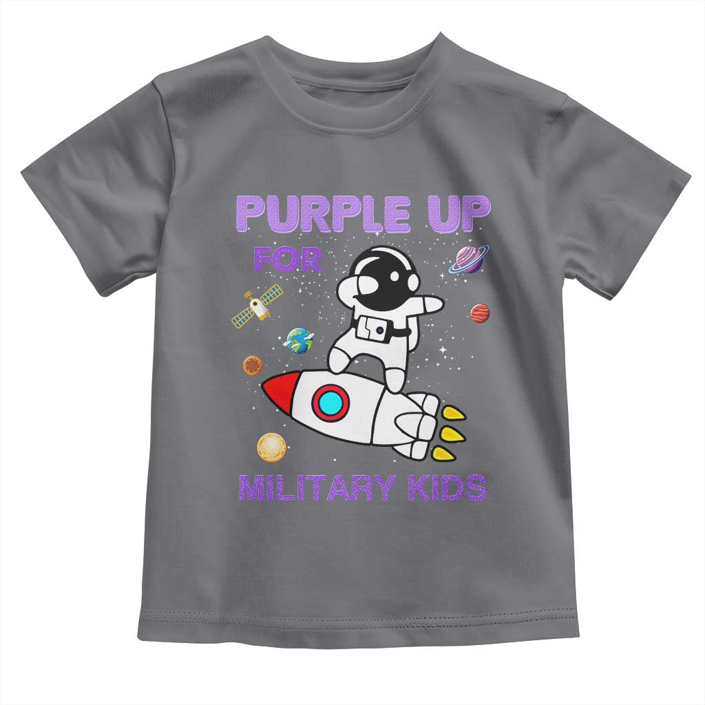 Purple Up For Military Kids Toddler T Shirt Military Child Month Astronaut Outer Space