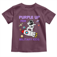 Purple Up For Military Kids Toddler T Shirt Military Child Month Astronaut Outer Space
