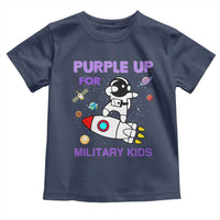 Purple Up For Military Kids Toddler T Shirt Military Child Month Astronaut Outer Space
