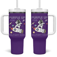 Purple Up For Military Kids Tumbler With Handle Military Child Month Astronaut Outer Space
