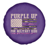 Purple Up For Military Kids Spare Tire Cover Military Child Month USA Flag Camouflage