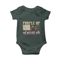 Purple Up For Military Kids Baby Onesie Military Child Month USA Flag Camouflage
