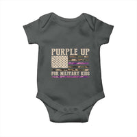 Purple Up For Military Kids Baby Onesie Military Child Month USA Flag Camouflage