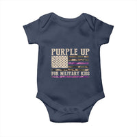 Purple Up For Military Kids Baby Onesie Military Child Month USA Flag Camouflage