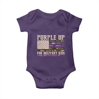 Purple Up For Military Kids Baby Onesie Military Child Month USA Flag Camouflage