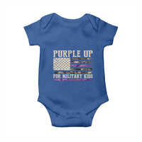 Purple Up For Military Kids Baby Onesie Military Child Month USA Flag Camouflage