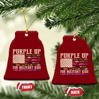 Purple Up For Military Kids Ceramic Ornament Military Child Month USA Flag Camouflage - Wonder Print Shop