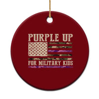 Purple Up For Military Kids Ceramic Ornament Military Child Month USA Flag Camouflage - Wonder Print Shop