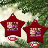 Purple Up For Military Kids Ceramic Ornament Military Child Month USA Flag Camouflage - Wonder Print Shop