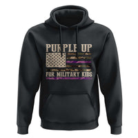 Purple Up For Military Kids Hoodie Military Child Month USA Flag Camouflage