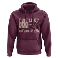 Purple Up For Military Kids Hoodie Military Child Month USA Flag Camouflage