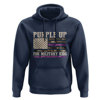 Purple Up For Military Kids Hoodie Military Child Month USA Flag Camouflage