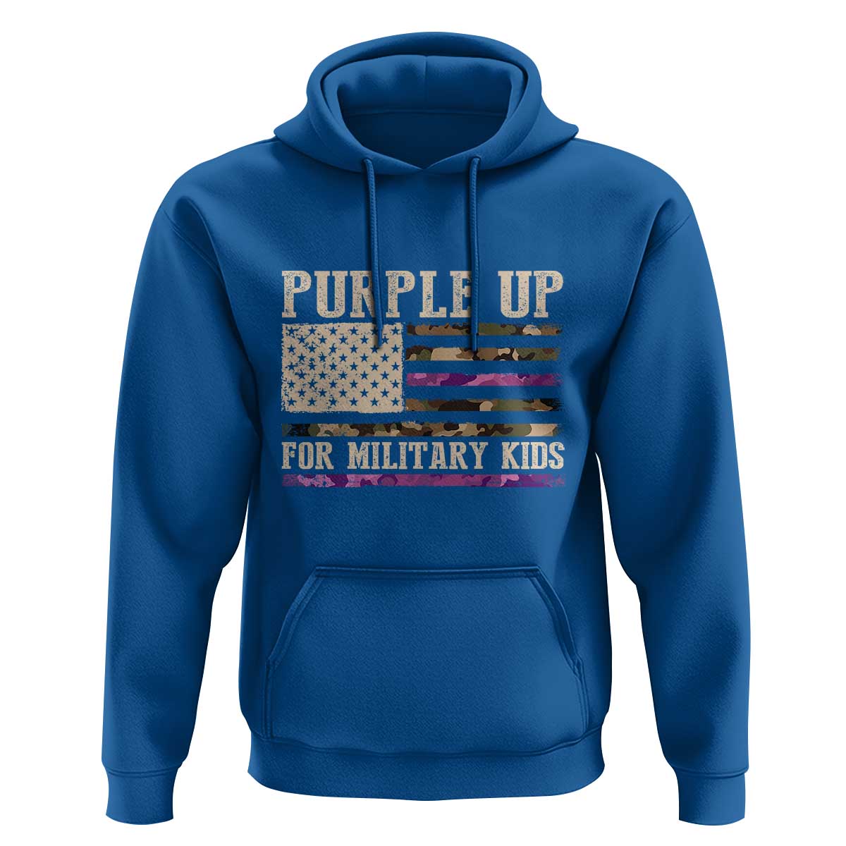 Purple Up For Military Kids Hoodie Military Child Month USA Flag Camouflage