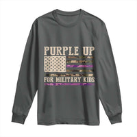Purple Up For Military Kids Long Sleeve Shirt Military Child Month USA Flag Camouflage
