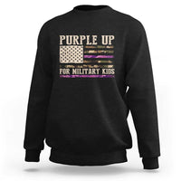 Purple Up For Military Kids Sweatshirt Military Child Month USA Flag Camouflage