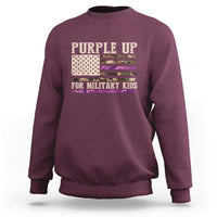 Purple Up For Military Kids Sweatshirt Military Child Month USA Flag Camouflage