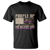 Purple Up For Military Kids T Shirt Military Child Month USA Flag Camouflage