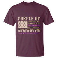 Purple Up For Military Kids T Shirt Military Child Month USA Flag Camouflage