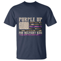 Purple Up For Military Kids T Shirt Military Child Month USA Flag Camouflage
