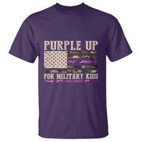 Purple Up For Military Kids T Shirt Military Child Month USA Flag Camouflage