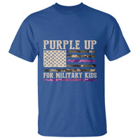 Purple Up For Military Kids T Shirt Military Child Month USA Flag Camouflage