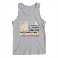 Purple Up For Military Kids Tank Top Military Child Month USA Flag Camouflage