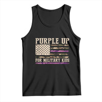 Purple Up For Military Kids Tank Top Military Child Month USA Flag Camouflage