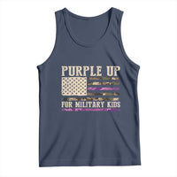 Purple Up For Military Kids Tank Top Military Child Month USA Flag Camouflage