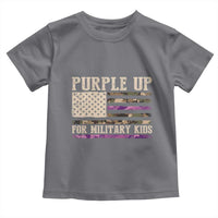 Purple Up For Military Kids Toddler T Shirt Military Child Month USA Flag Camouflage
