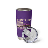 Purple Up For Military Kids Tumbler Cup Military Child Month USA Flag Camouflage