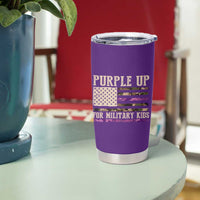 Purple Up For Military Kids Tumbler Cup Military Child Month USA Flag Camouflage