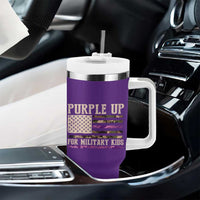 Purple Up For Military Kids Tumbler With Handle Military Child Month USA Flag Camouflage