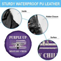 Purple Up For Military Kids Spare Tire Cover Month of Military Child Kids Air Force US Flag