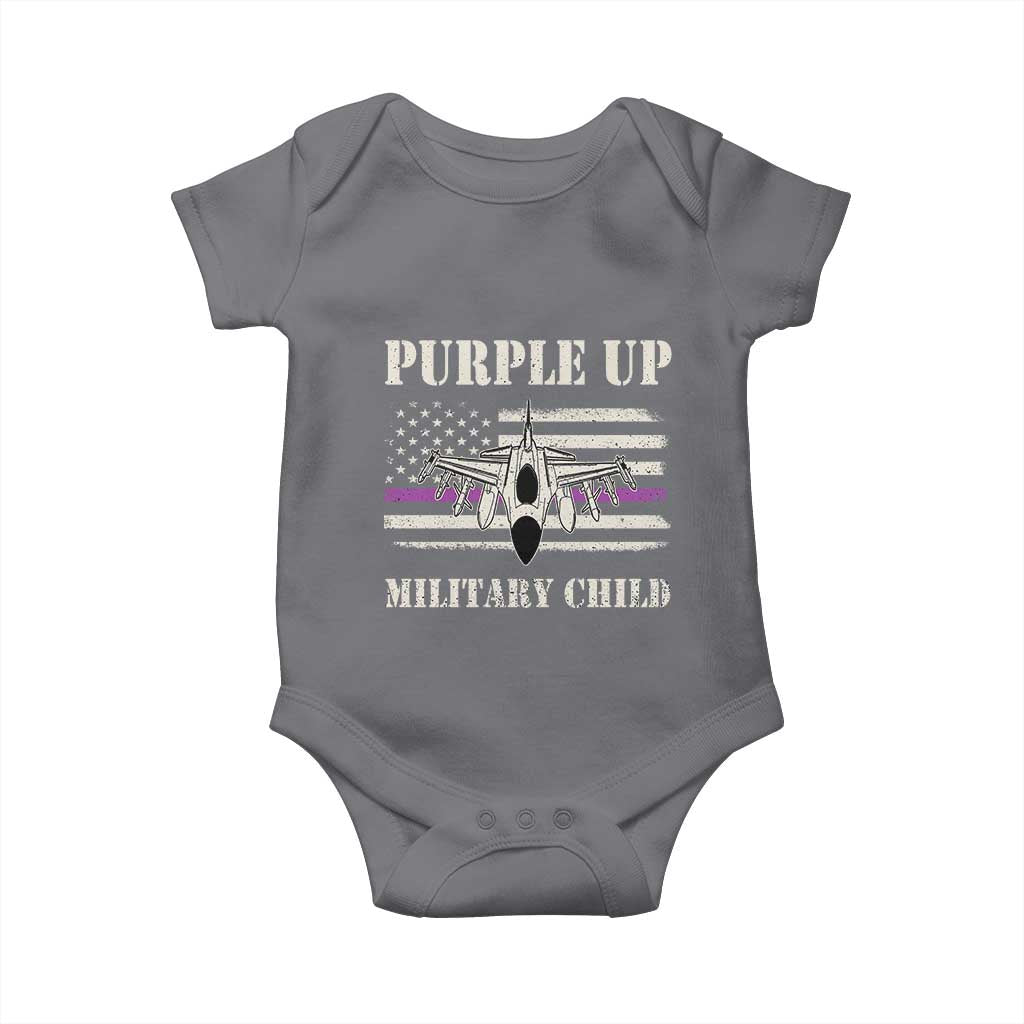 Purple Up For Military Kids Baby Onesie Month of Military Child Kids Air Force US Flag