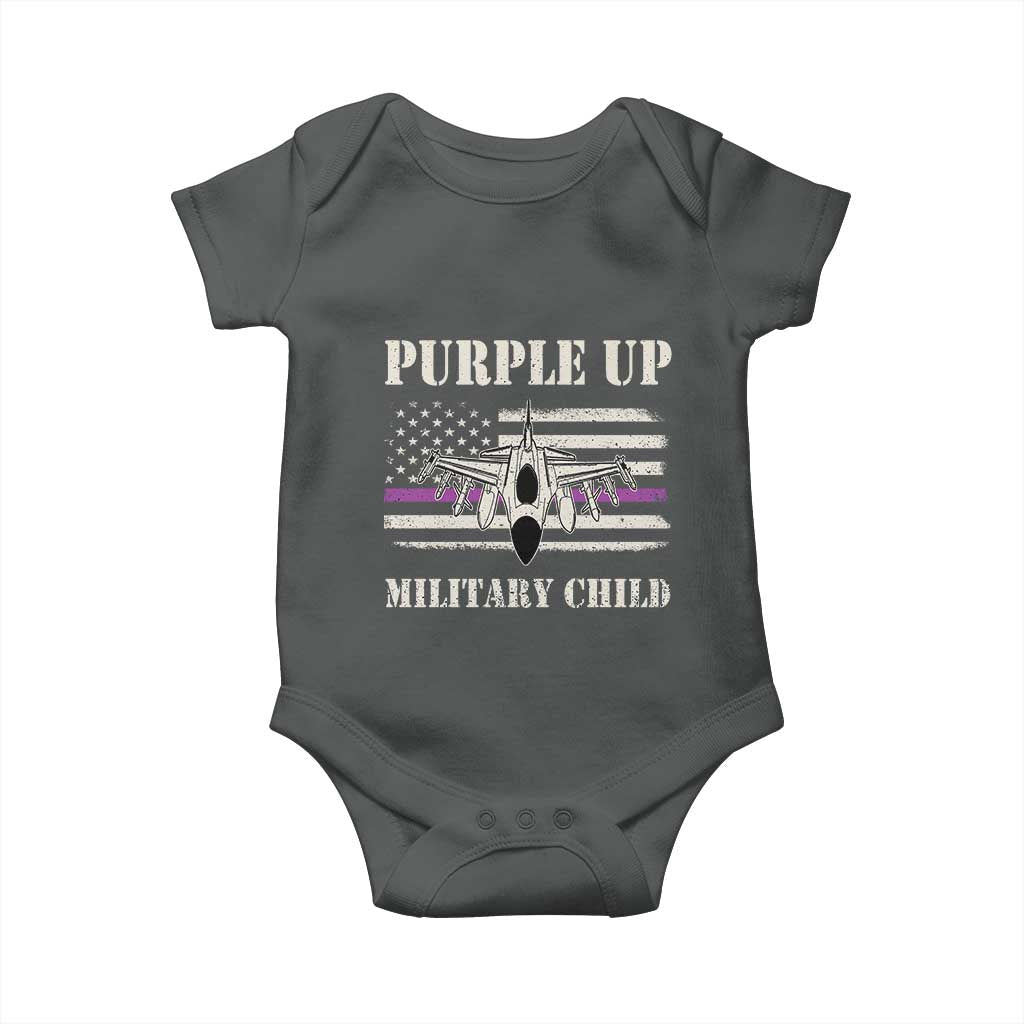 Purple Up For Military Kids Baby Onesie Month of Military Child Kids Air Force US Flag