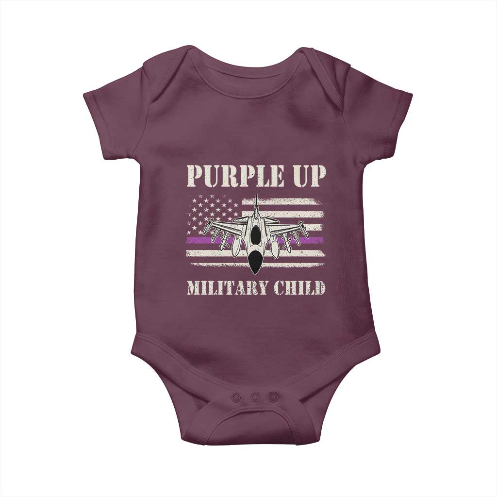 Purple Up For Military Kids Baby Onesie Month of Military Child Kids Air Force US Flag