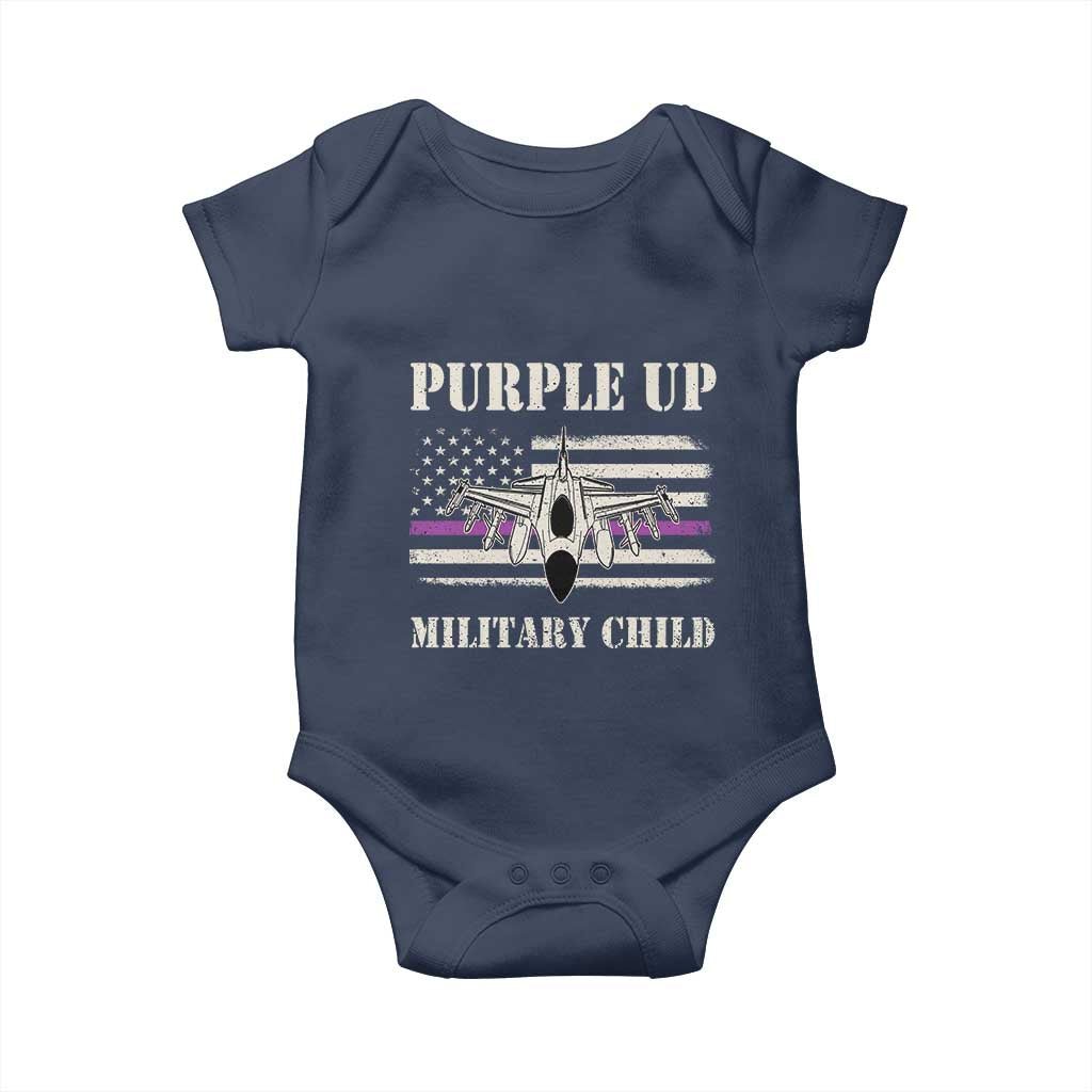 Purple Up For Military Kids Baby Onesie Month of Military Child Kids Air Force US Flag